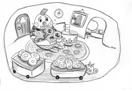 《毛娃的願望》內頁插圖 - 甜甜圈好吃 / 宇宙光